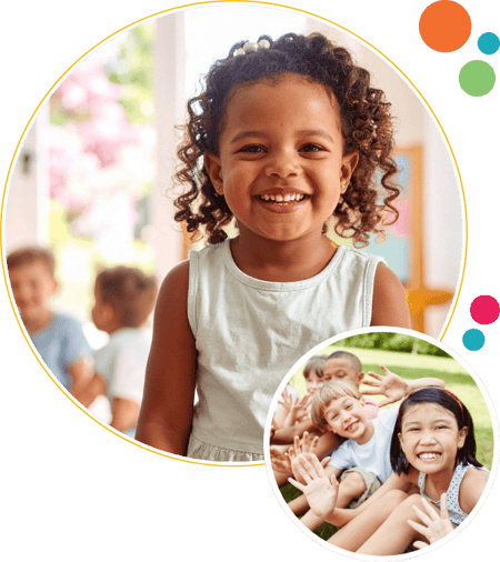 Preschool and school-age children smiling