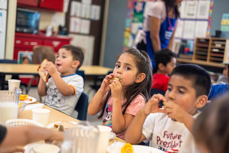 Children enjoying lunch